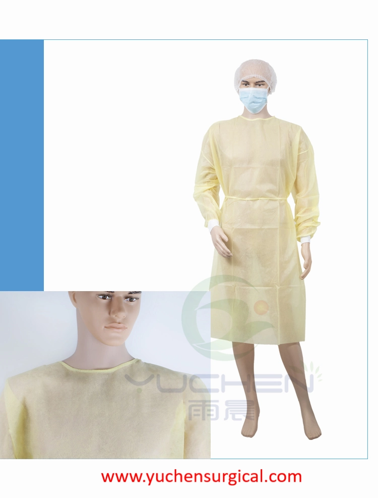 Disposable Clothing Isolation Gowns Elastic and Knitted Cuffs