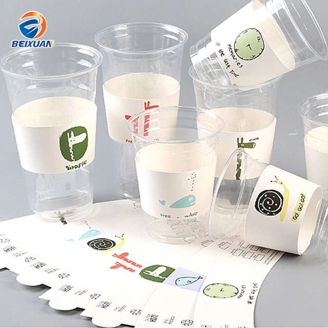 Customized Disposable White Paper Coffee Cups Sleeve