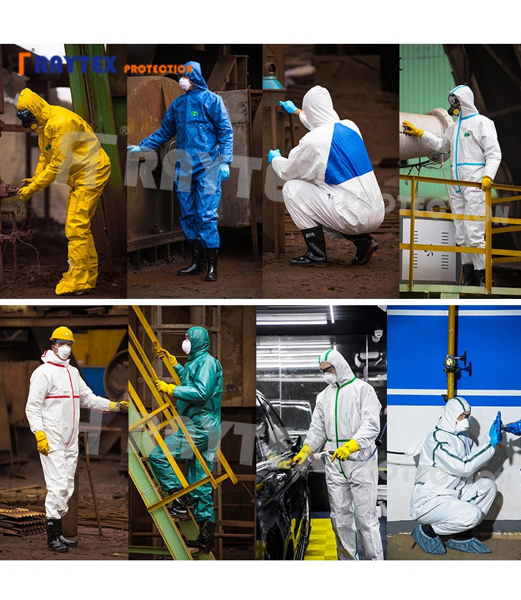 Custom Unisex Disposable Medical Non Woven Working Safety Coverall Full Body Protection Clothing PPE Suit in Stock