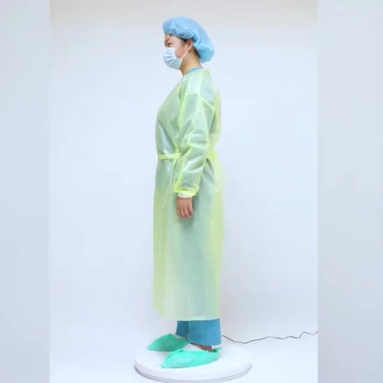 Robe de protection médicale jetable de robe d'isolement de preuve de l'eau