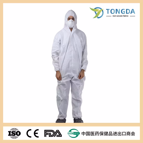 Costume non tissé jetable de combinaison de vêtements de protection de sécurité