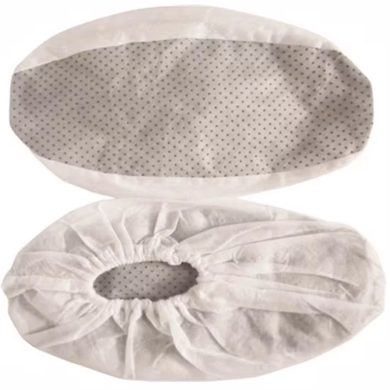 Couvre-chaussures jetables en pointillés en PVC antidérapant